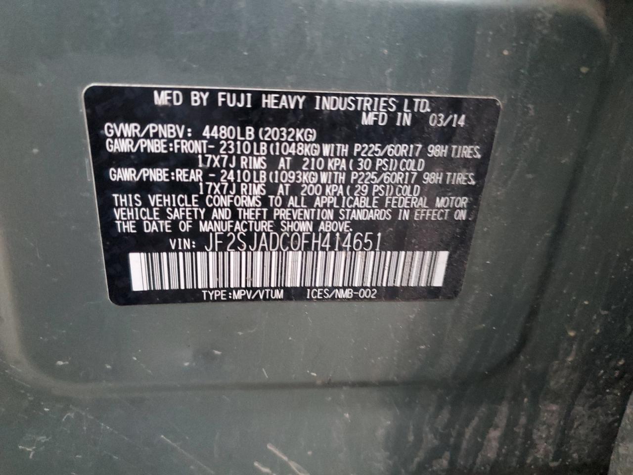 2015 SUBARU FORESTER