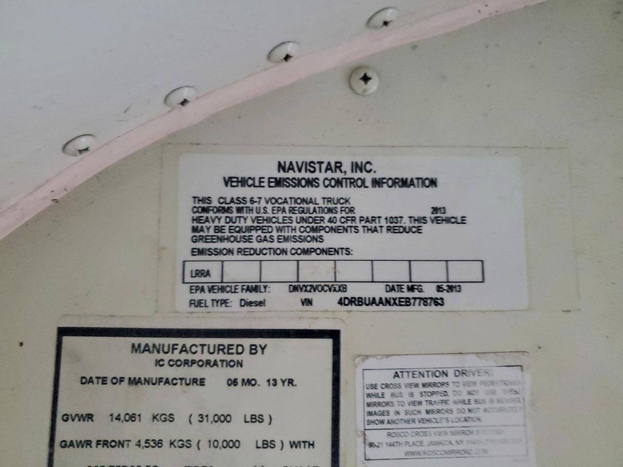 2014 IC CORPORATION CE SERIES