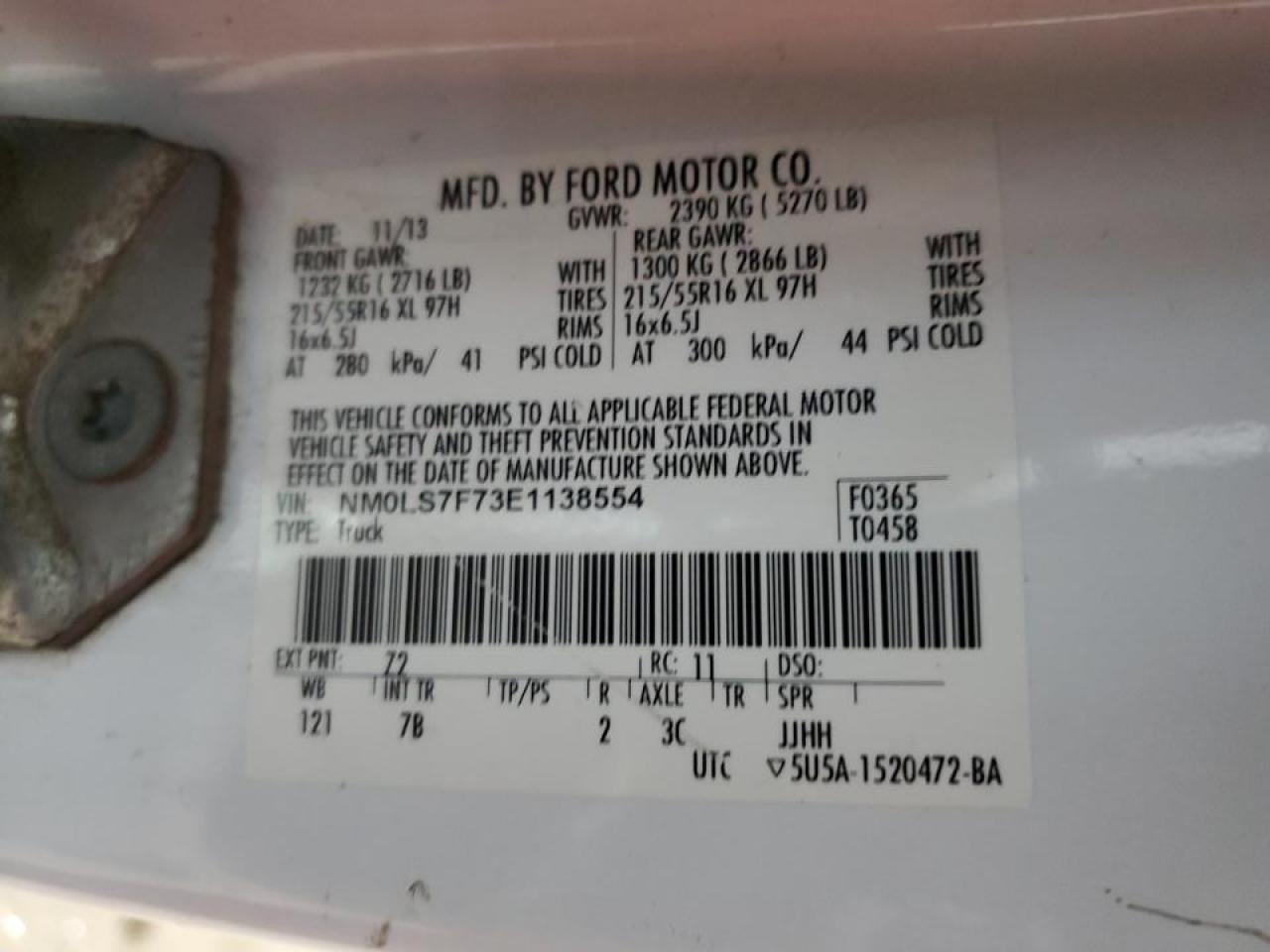 2014 FORD TRANSIT