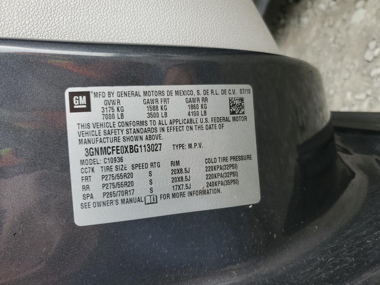 2011 CHEVROLET AVALANCHE