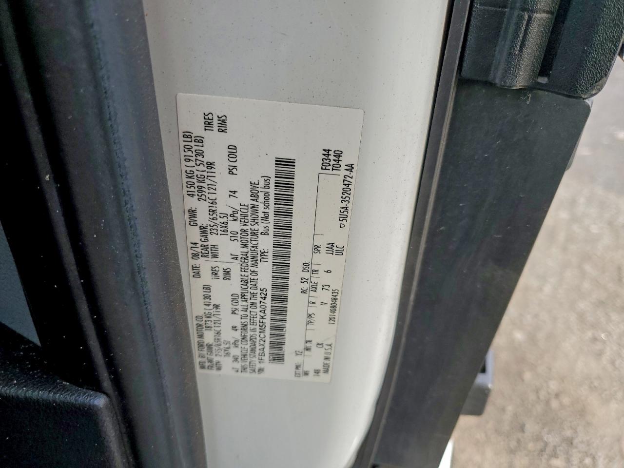 2015 FORD TRANSIT