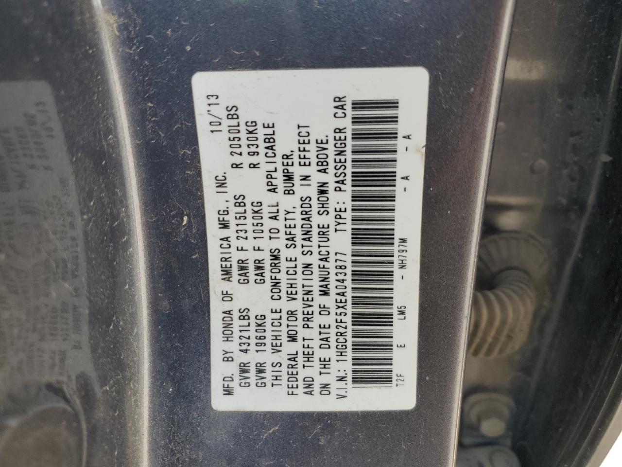 2014 HONDA ACCORD