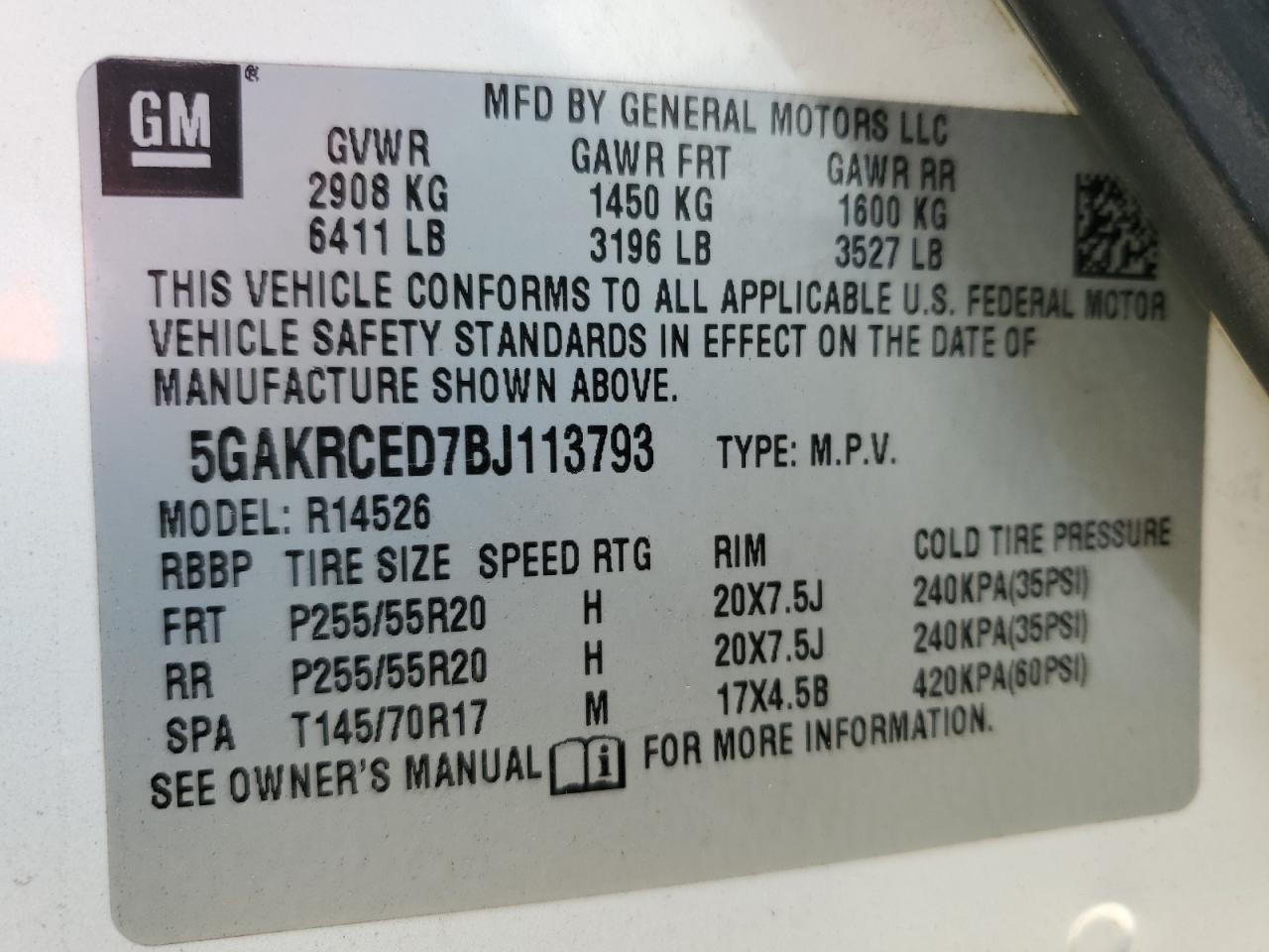 2011 BUICK ENCLAVE