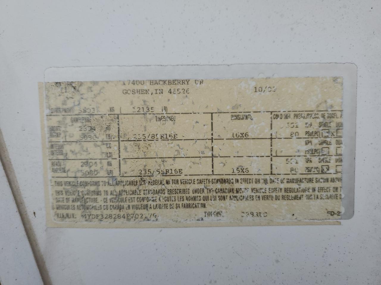 2004 UNKNOWN KEYSTONE R