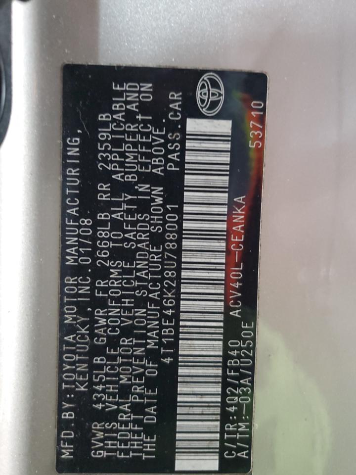 2008 TOYOTA CAMRY
