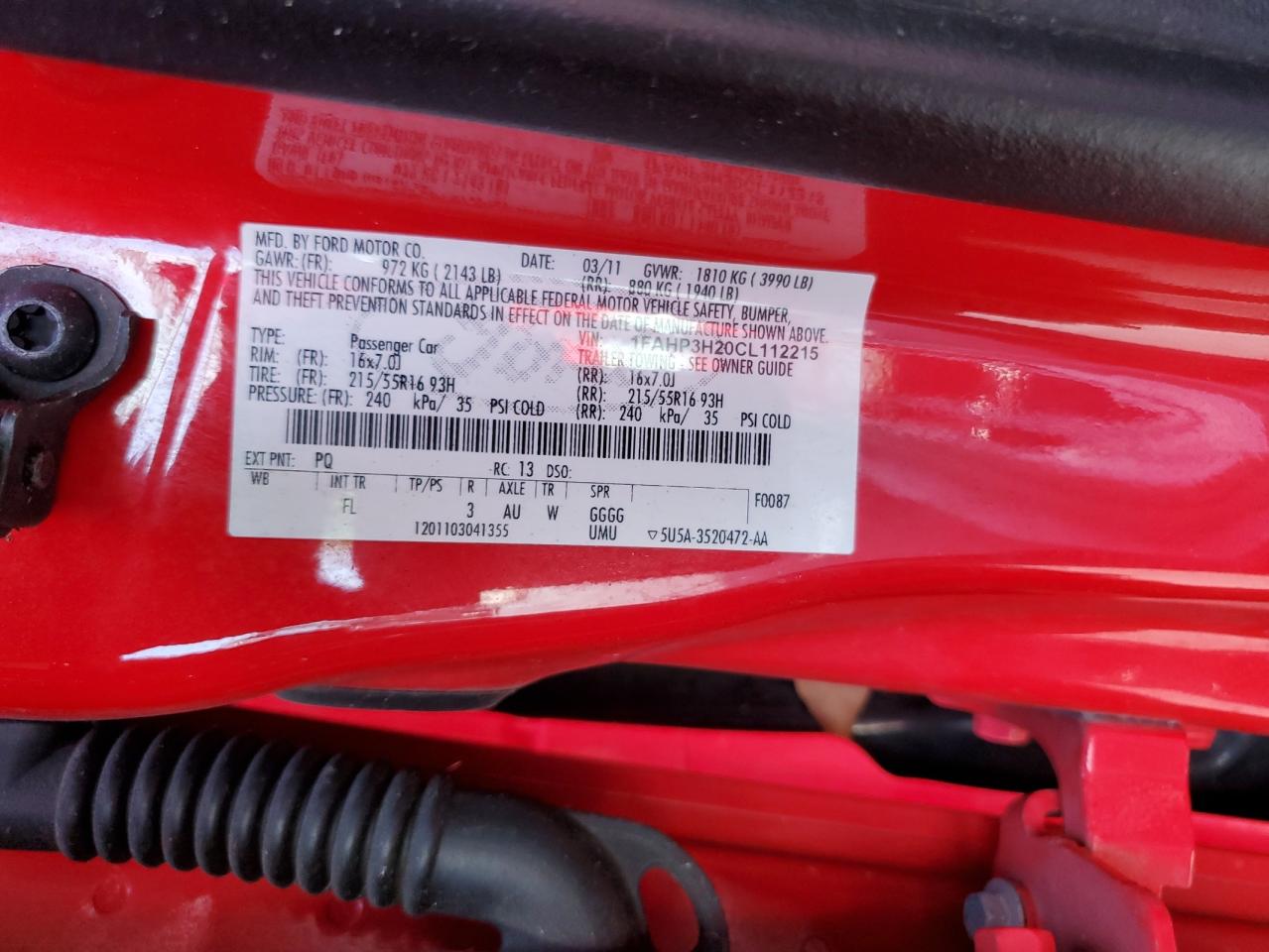 2012 FORD FOCUS