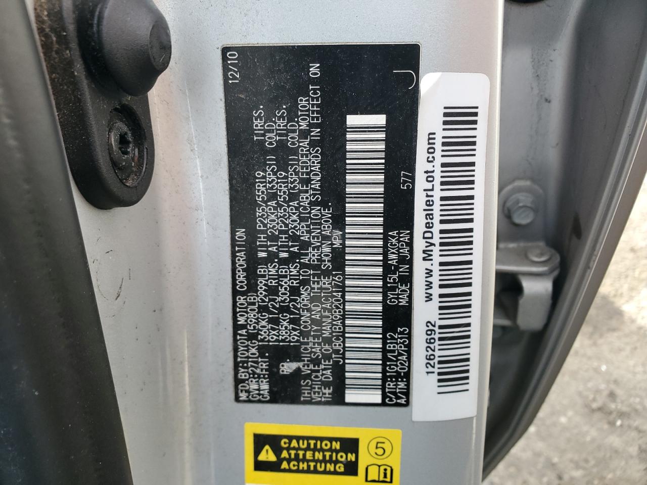 2011 LEXUS RX450