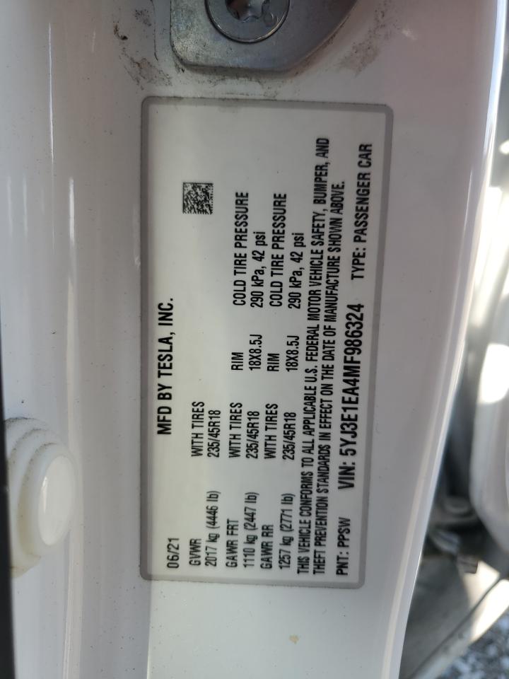 2021 TESLA MODEL 3