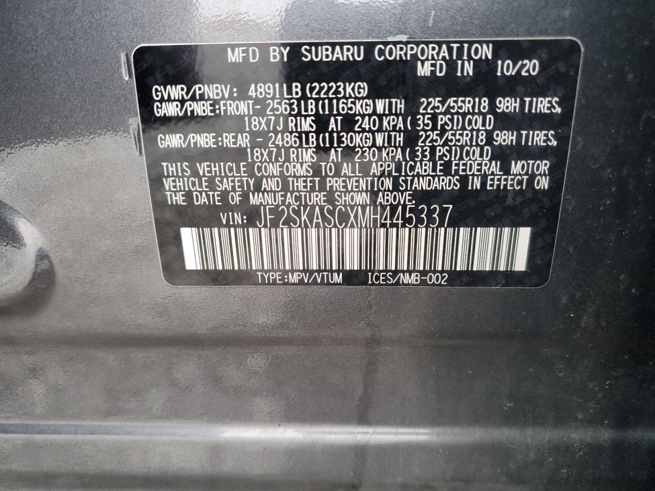 2021 SUBARU FORESTER