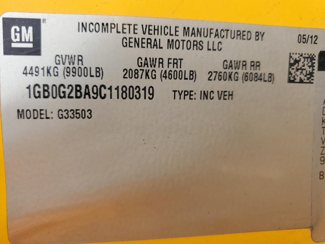 2012 CHEVROLET MINOTOUR G