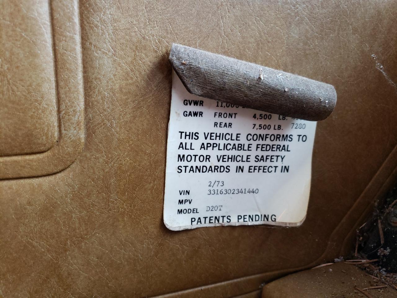 1973 OTHER CAMPER