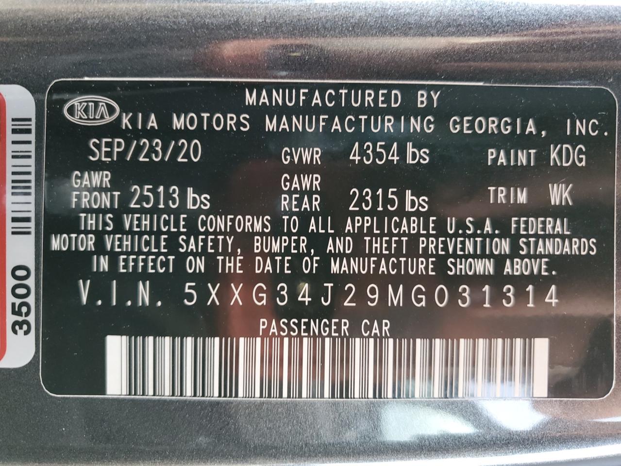 2021 KIA K5