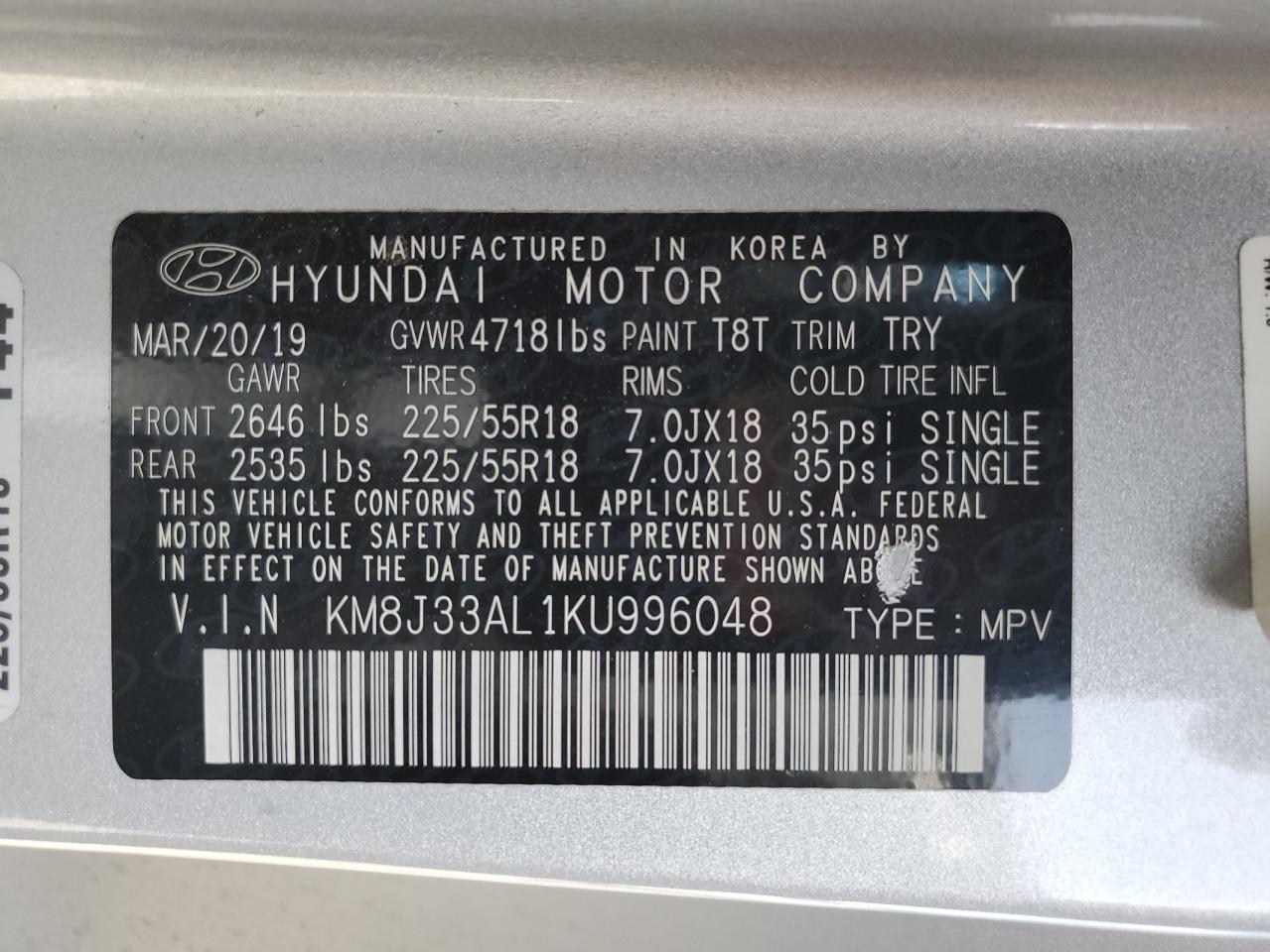 2019 HYUNDAI TUCSON