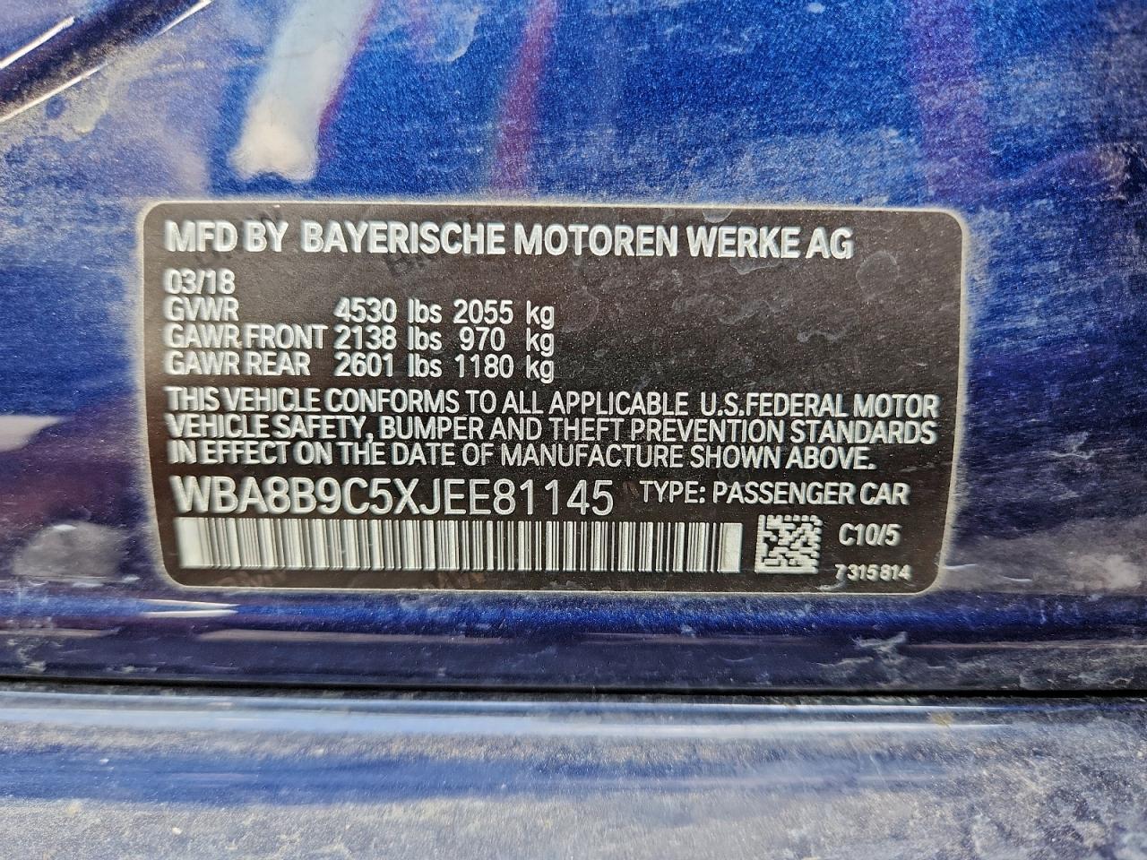 2018 BMW 3 SERIES