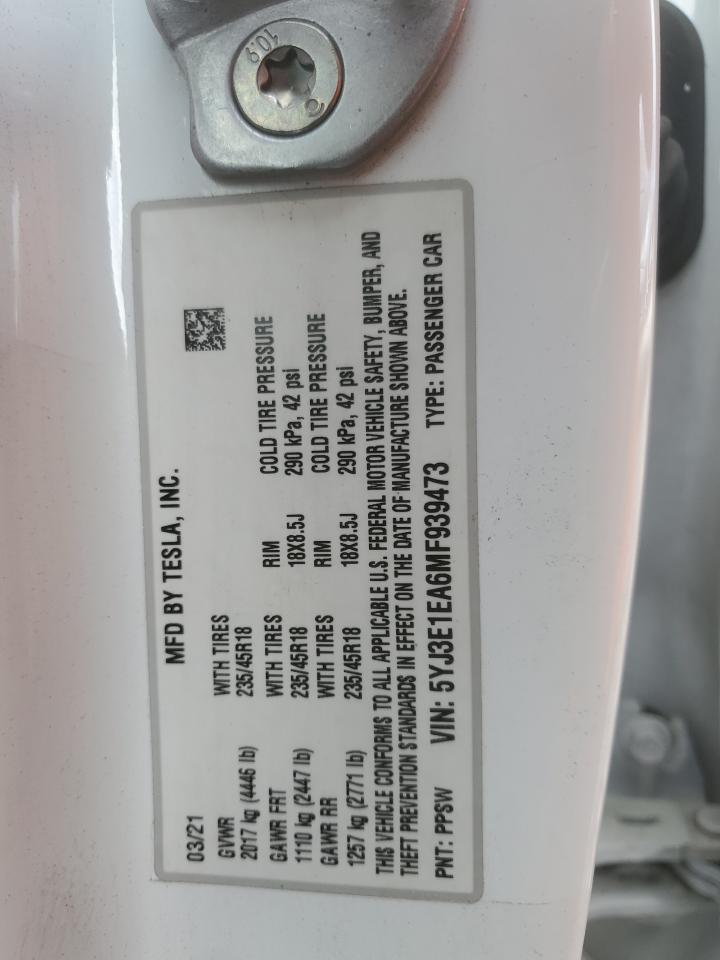 2021 TESLA MODEL 3