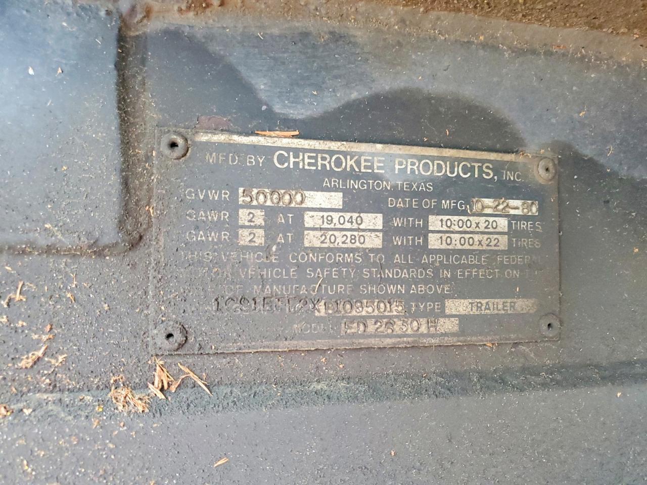 1981 CHEROKEE BY FOREST R