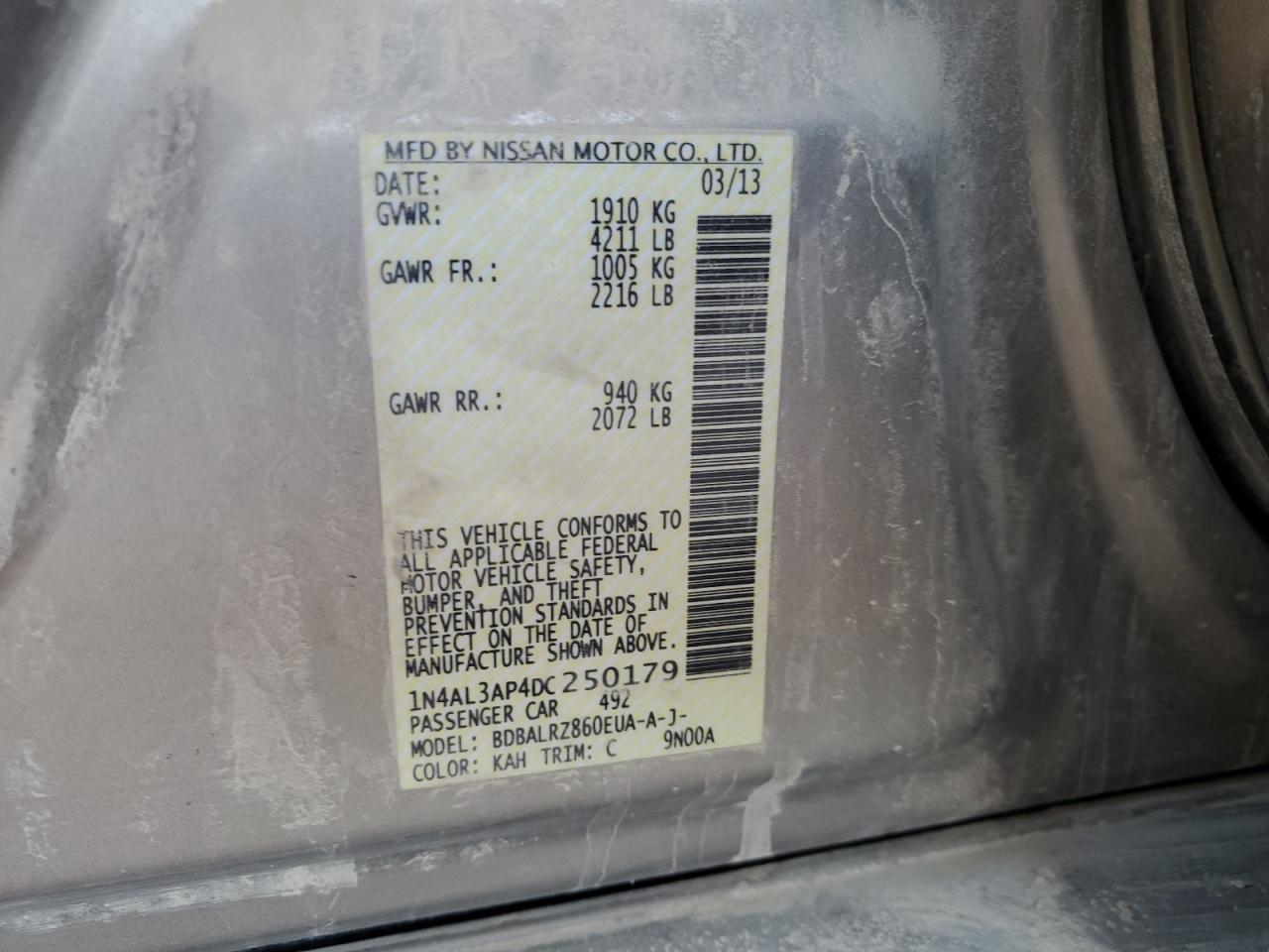 2013 NISSAN ALTIMA