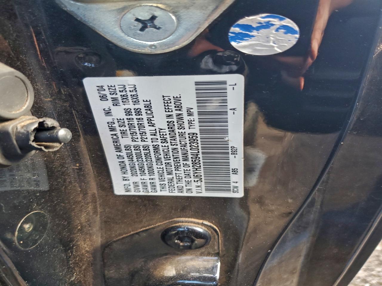 2004 HONDA ELEMENT