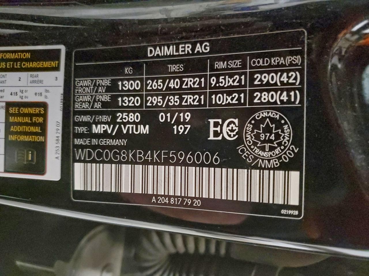 2019 MERCEDES-BENZ GLC-CLASS