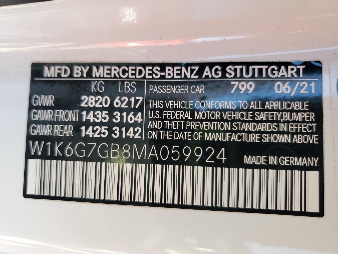 2021 MERCEDES BENZ S-CLASS