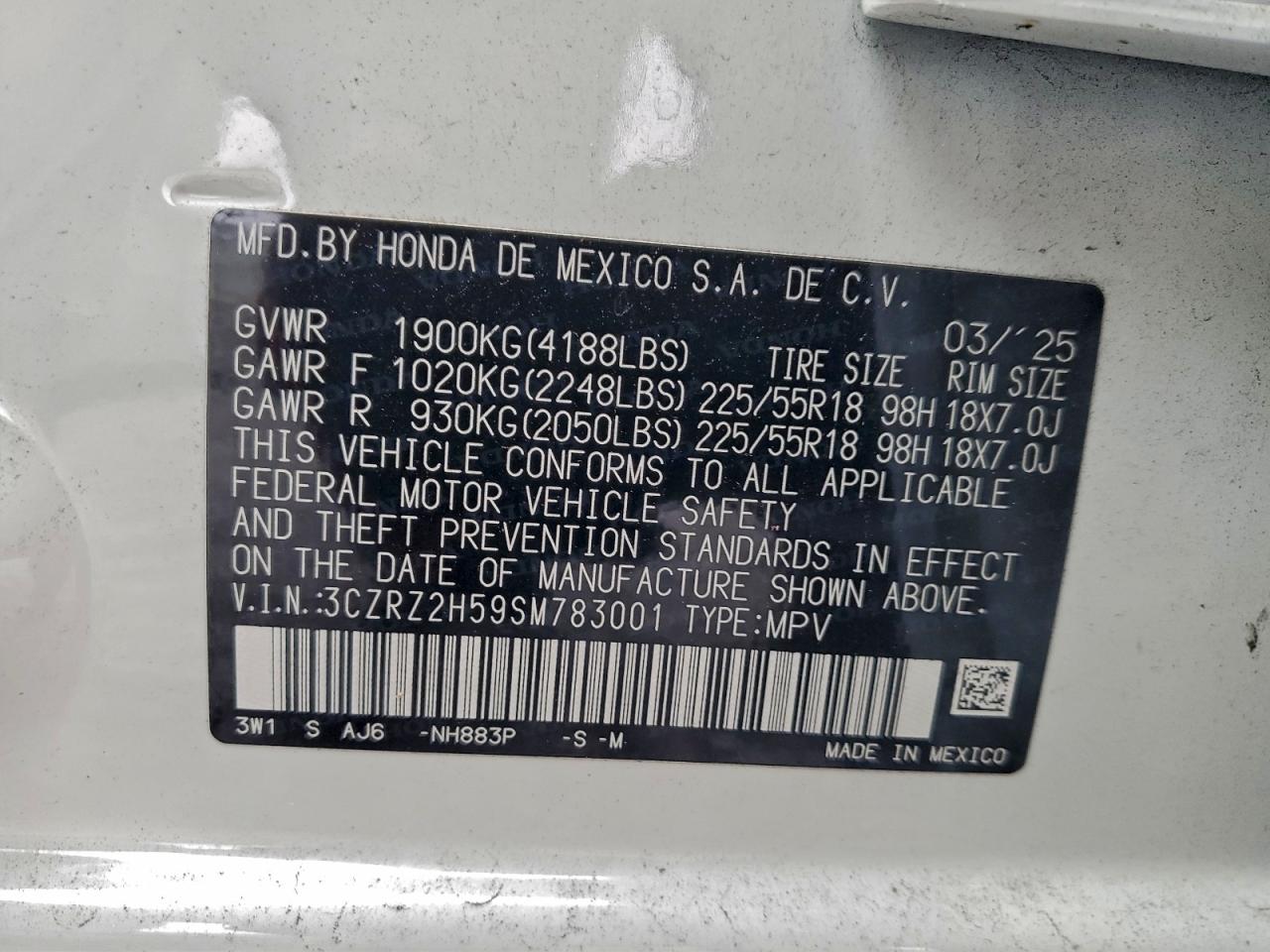 2025 HONDA HR-V