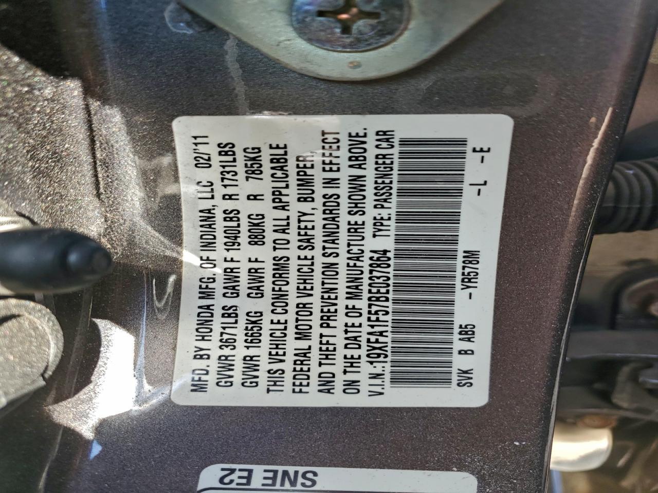 2011 HONDA CIVIC