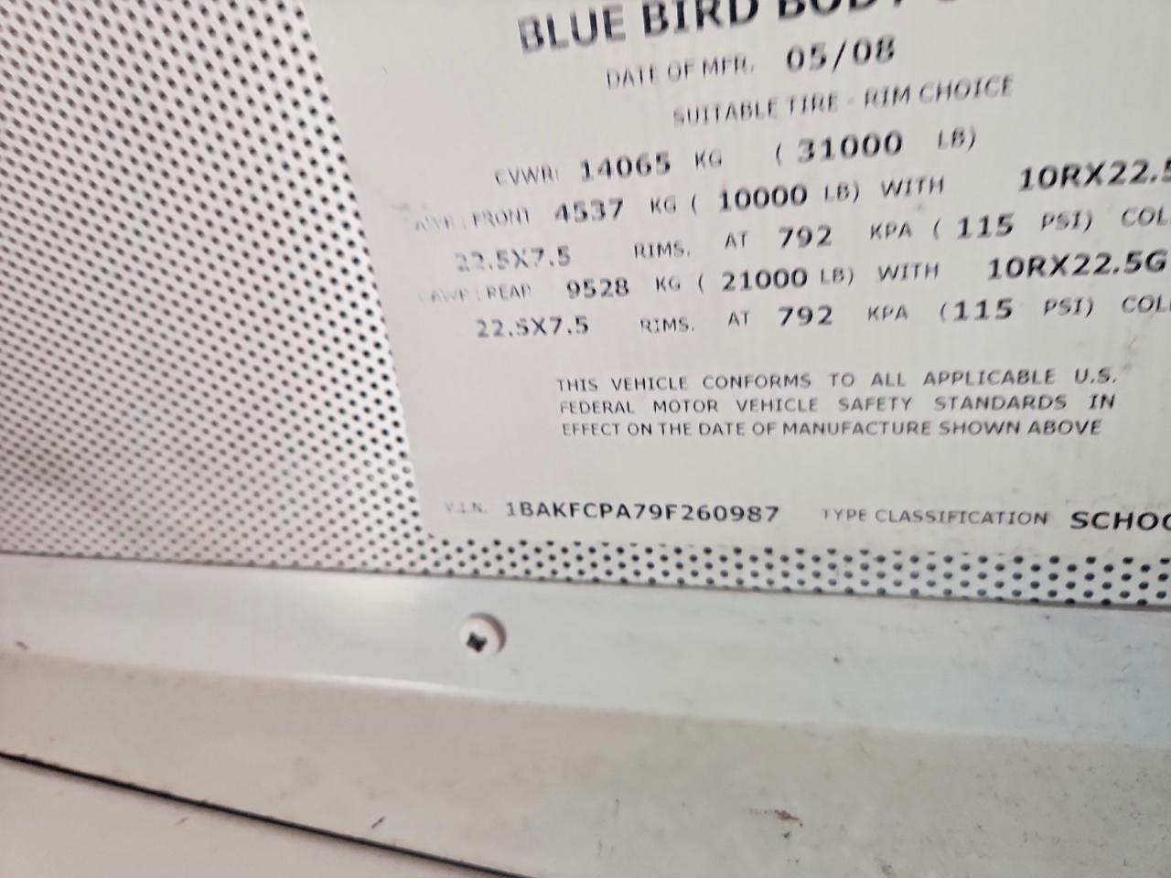 2009 BLUE BIRD ALL MODELS