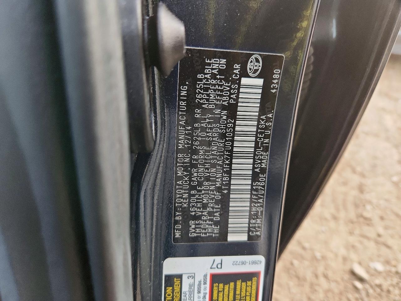 2015 TOYOTA CAMRY