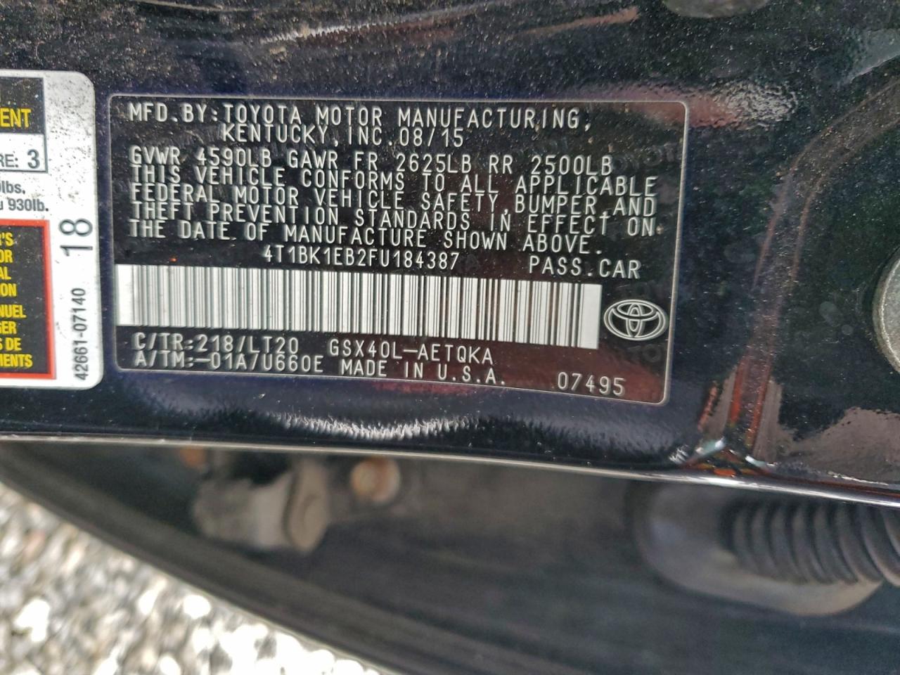 2015 TOYOTA AVALON