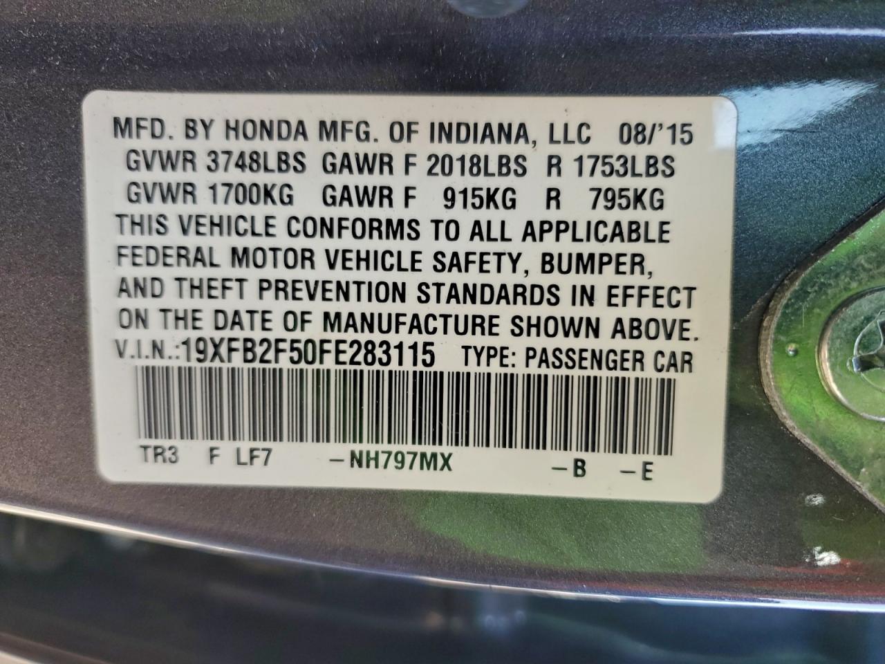 2015 HONDA CIVIC
