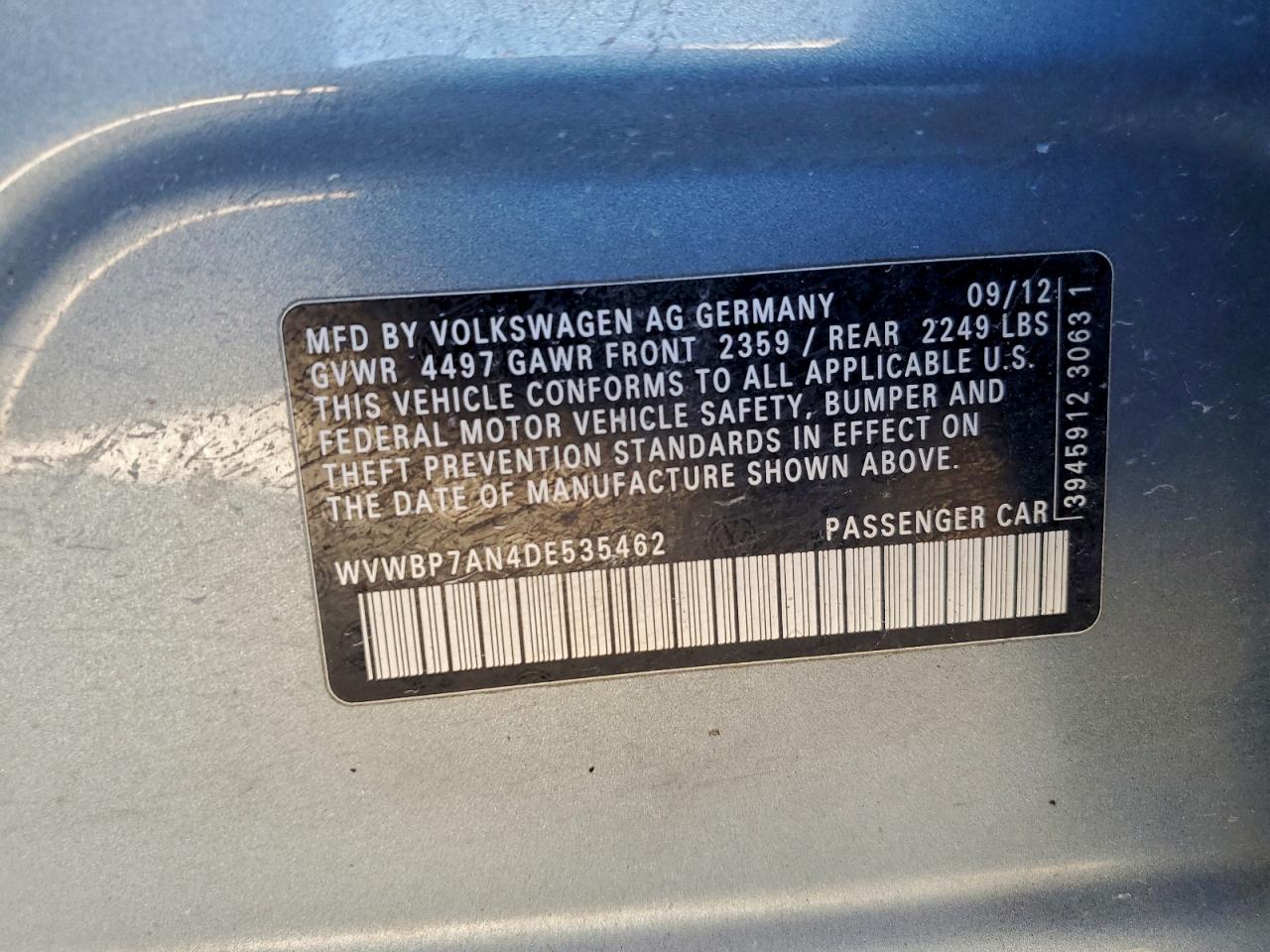 2013 VOLKSWAGEN CC