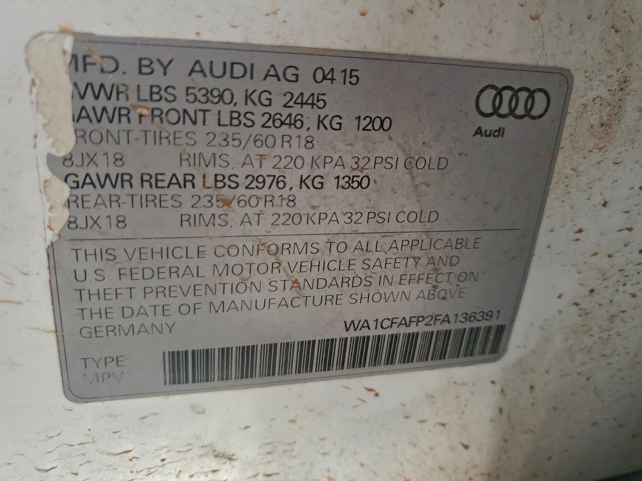 2015 AUDI Q5