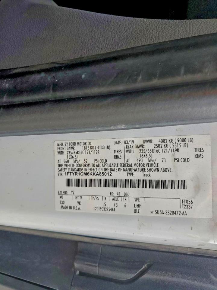 2019 FORD TRANSIT