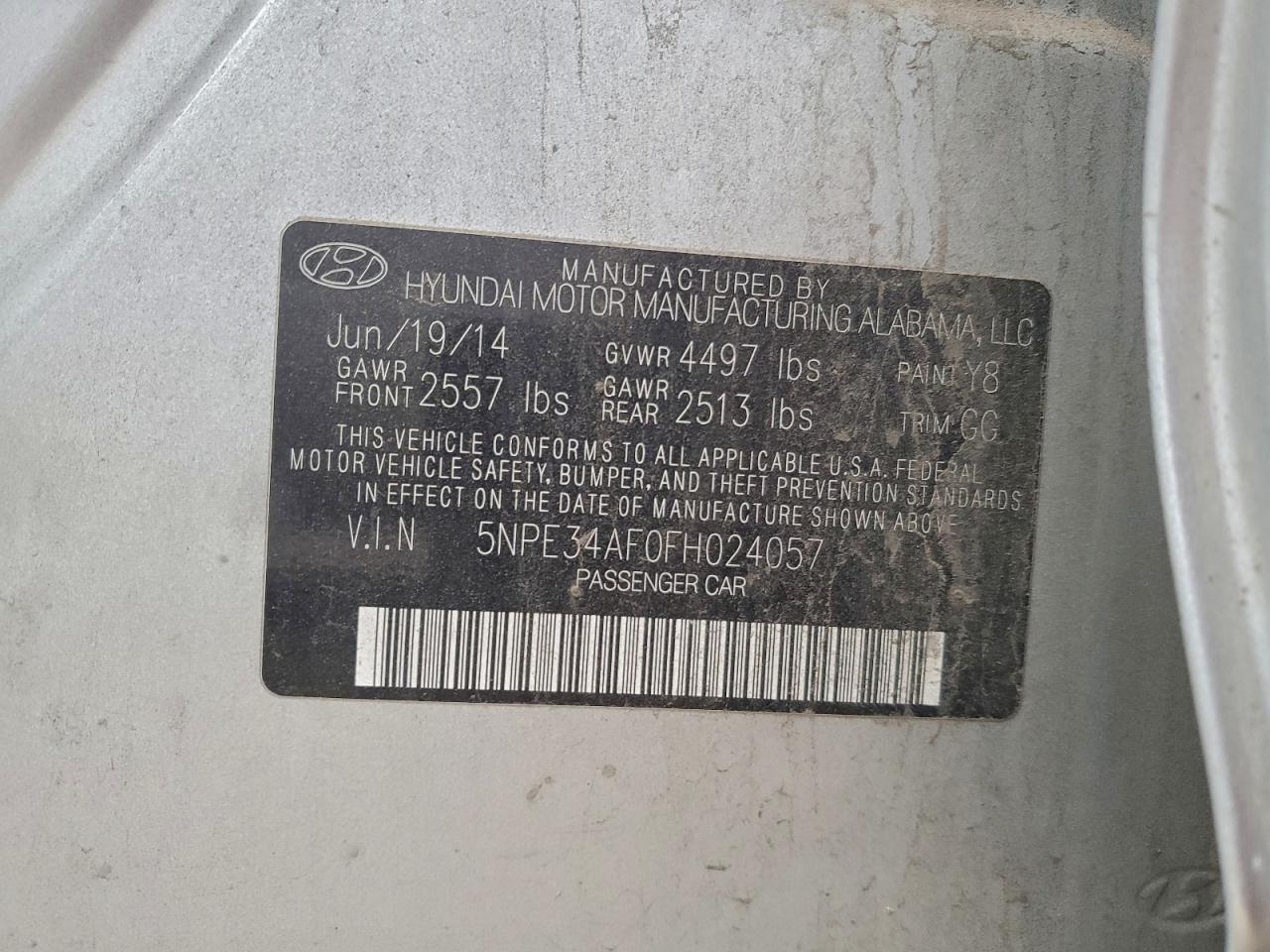 2015 HYUNDAI SONATA