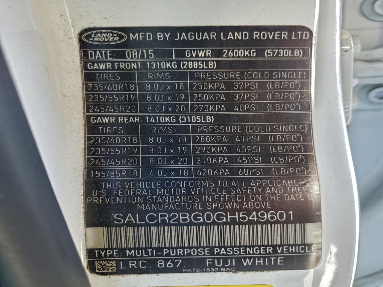 2016 LAND ROVER DISCOVERY