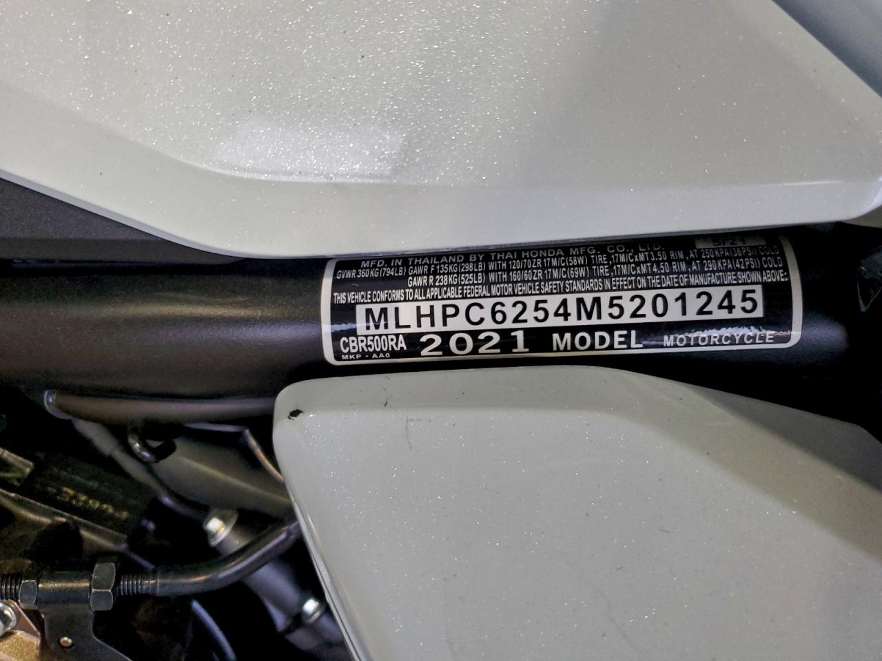 2021 HONDA CBR CYCLE