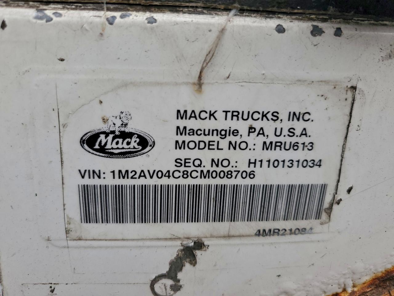 2012 MACK UNKNOWN