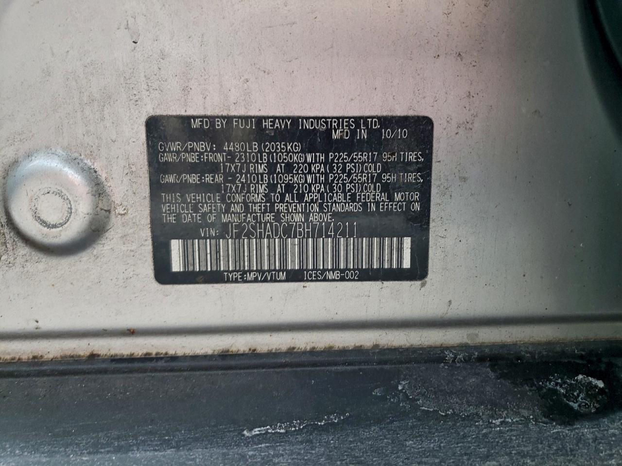 2011 SUBARU FORESTER