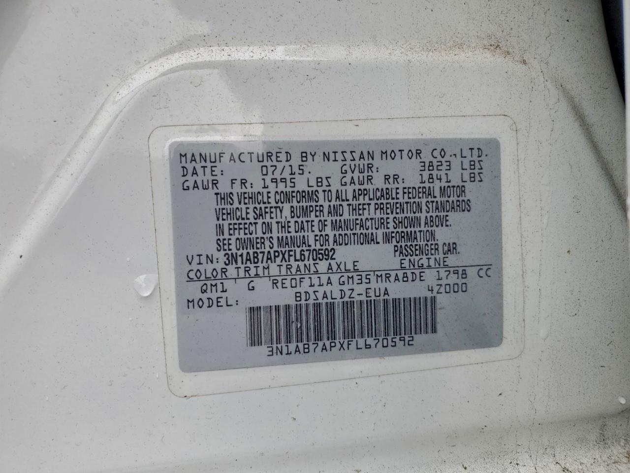 2015 NISS SENTRA