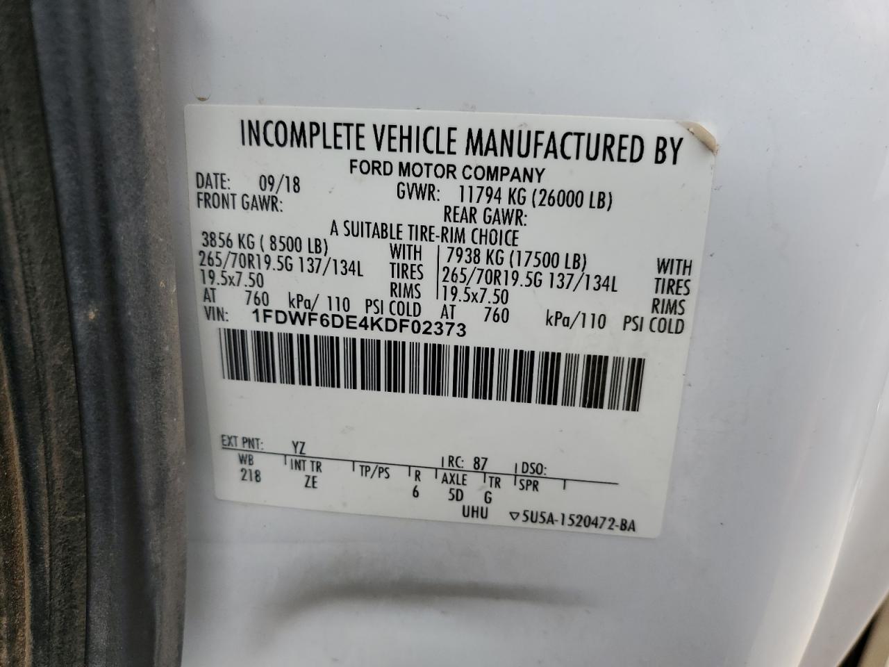 2019 FORD F650