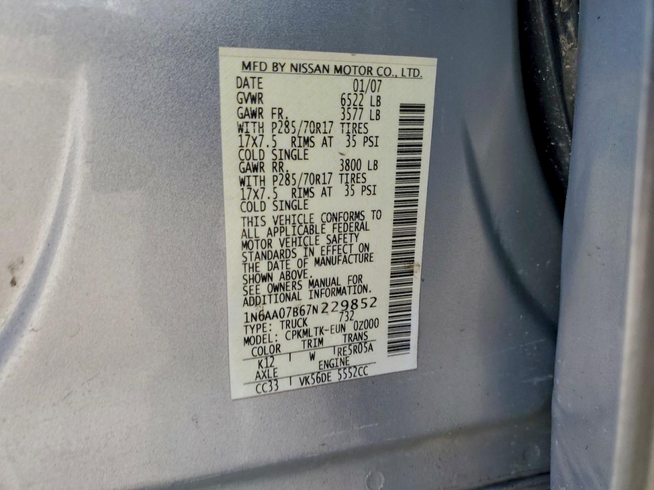 2007 NISSAN TITAN