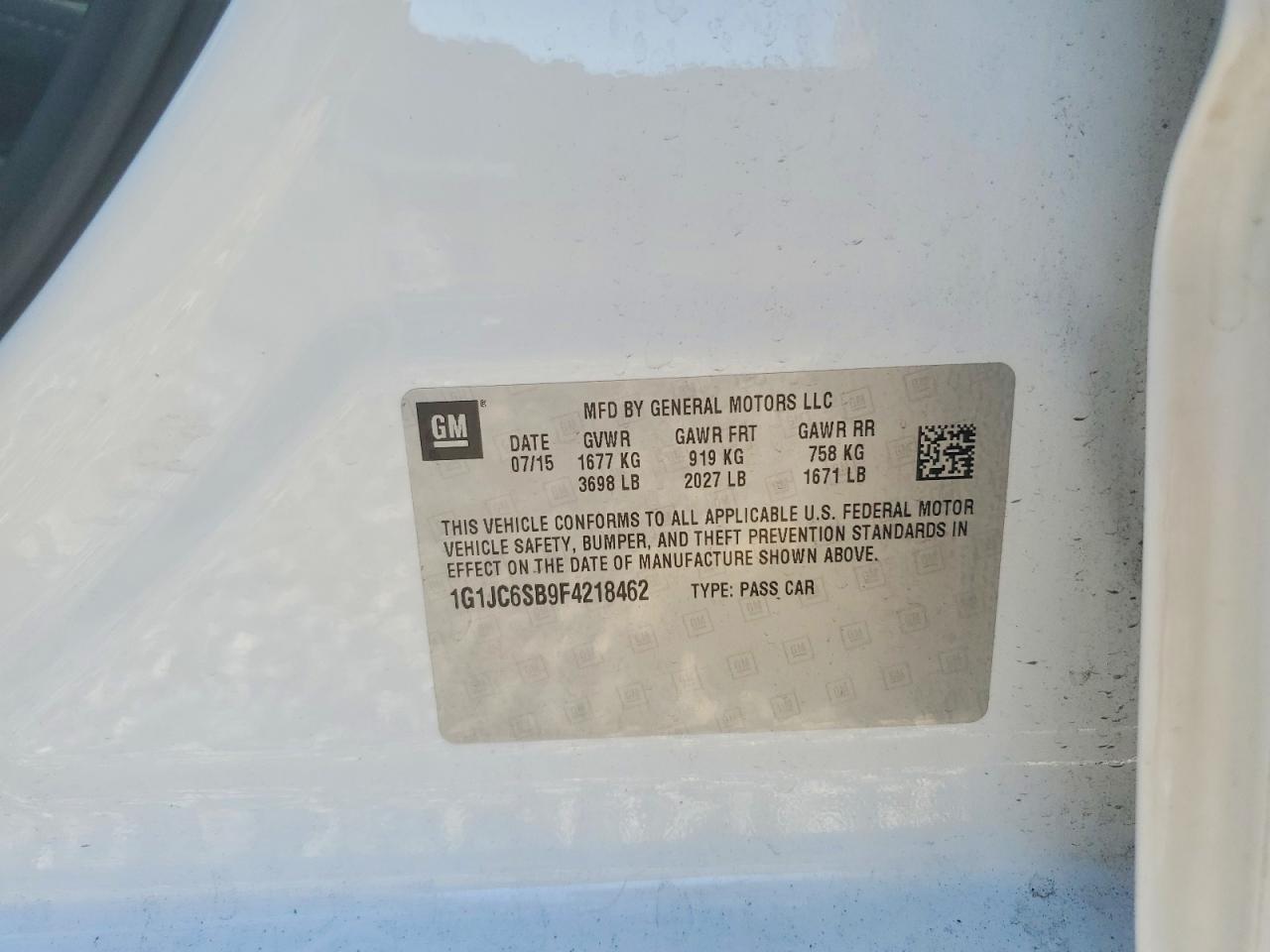 2015 CHEVROLET SONIC