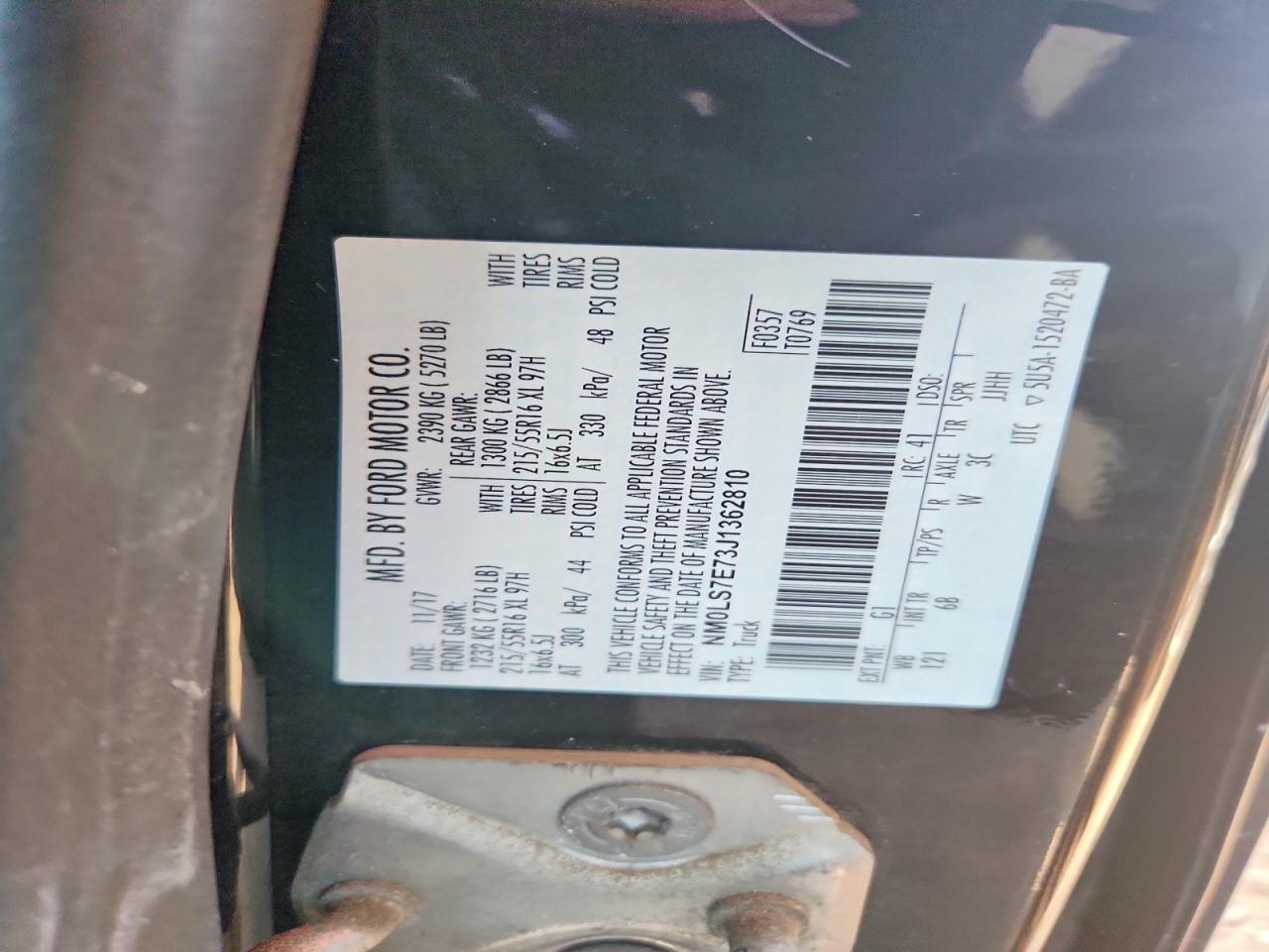 2018 FORD TRANSIT
