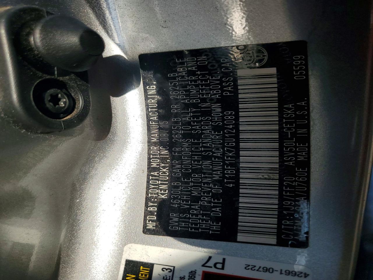 2016 TOYOTA CAMRY