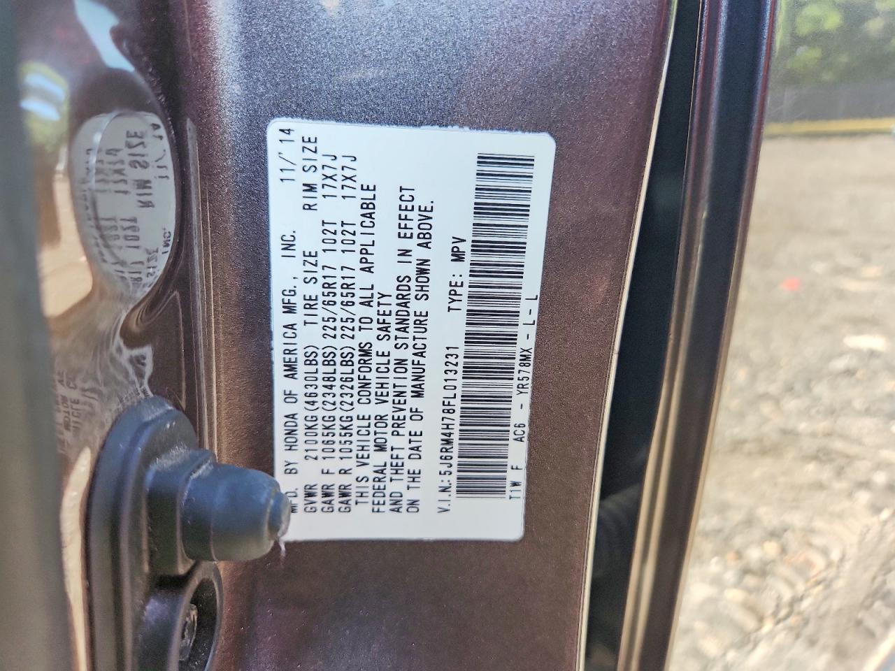 2015 HONDA CRV