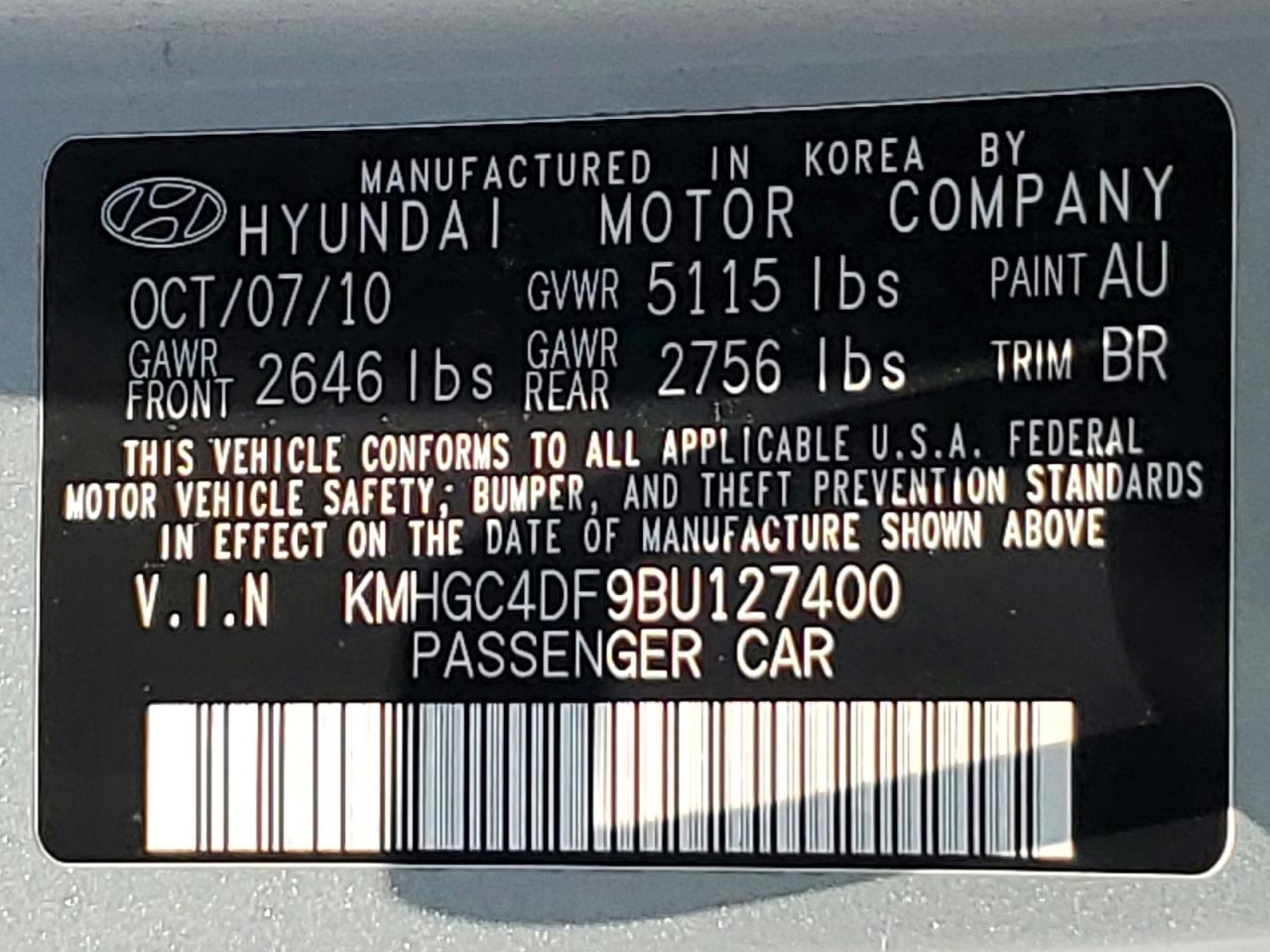 2011 HYUNDAI GENESIS