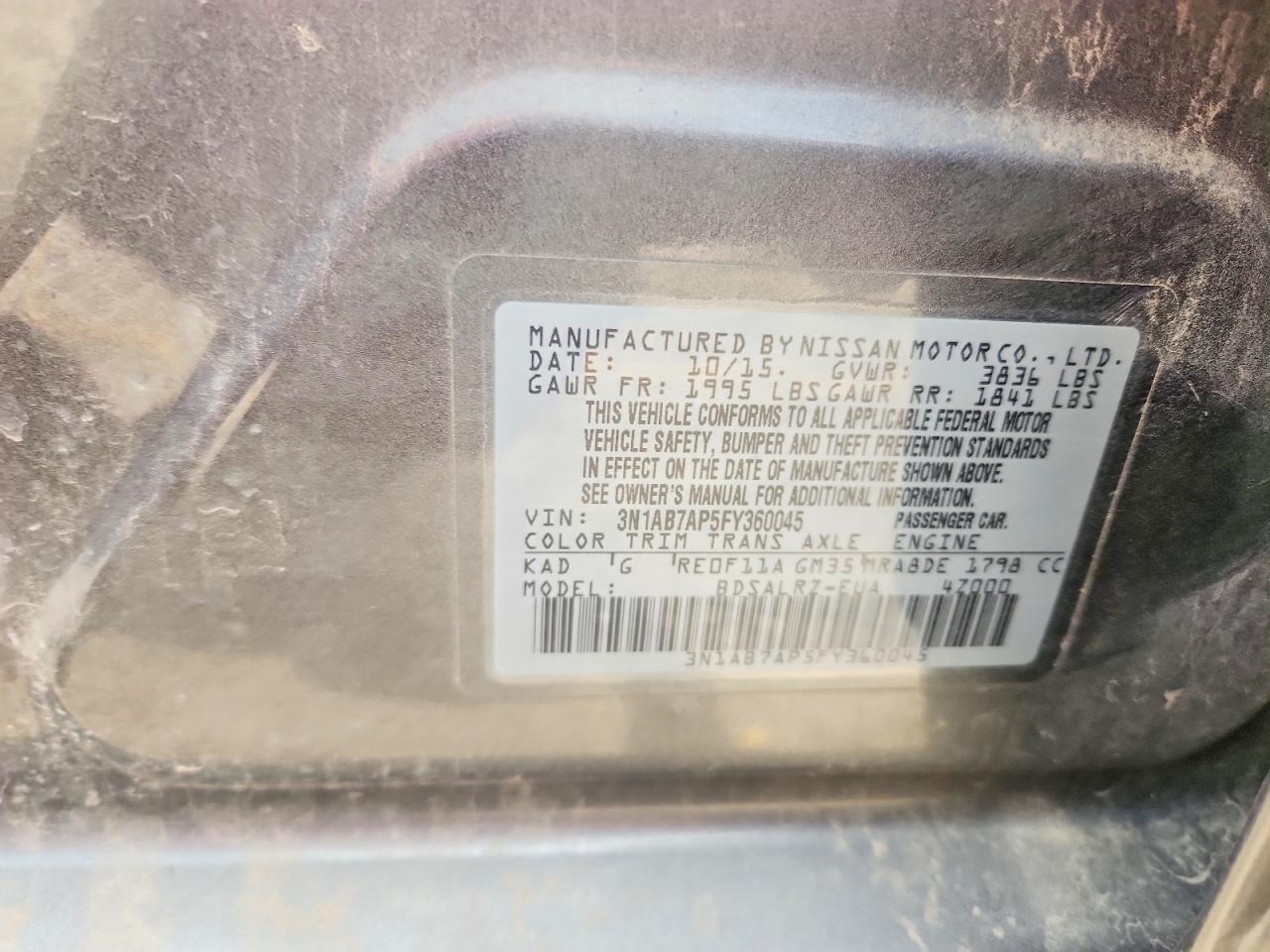 2015 NISSAN SENTRA
