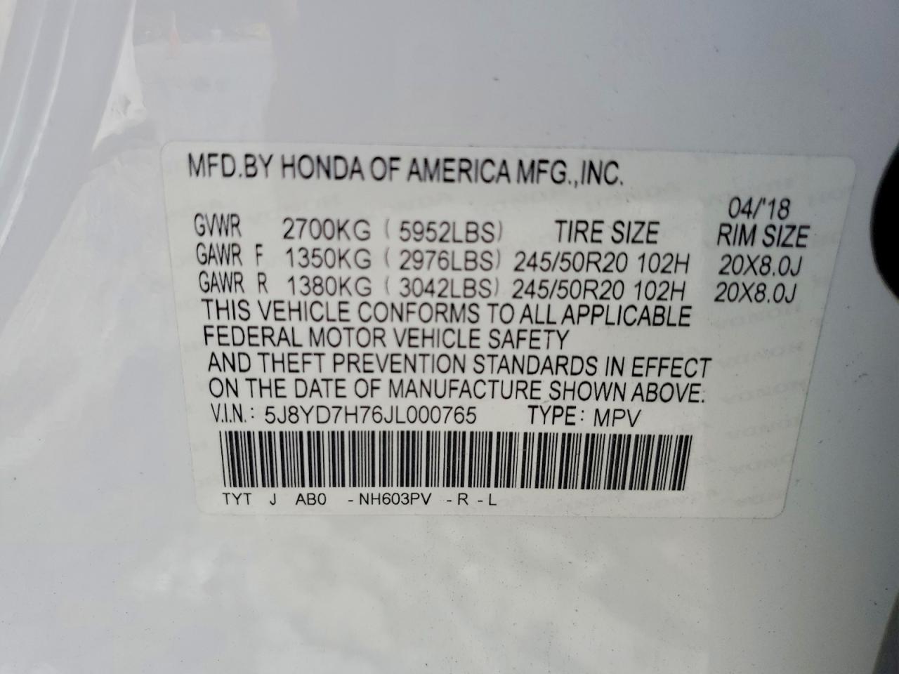 2018 ACURA MDX