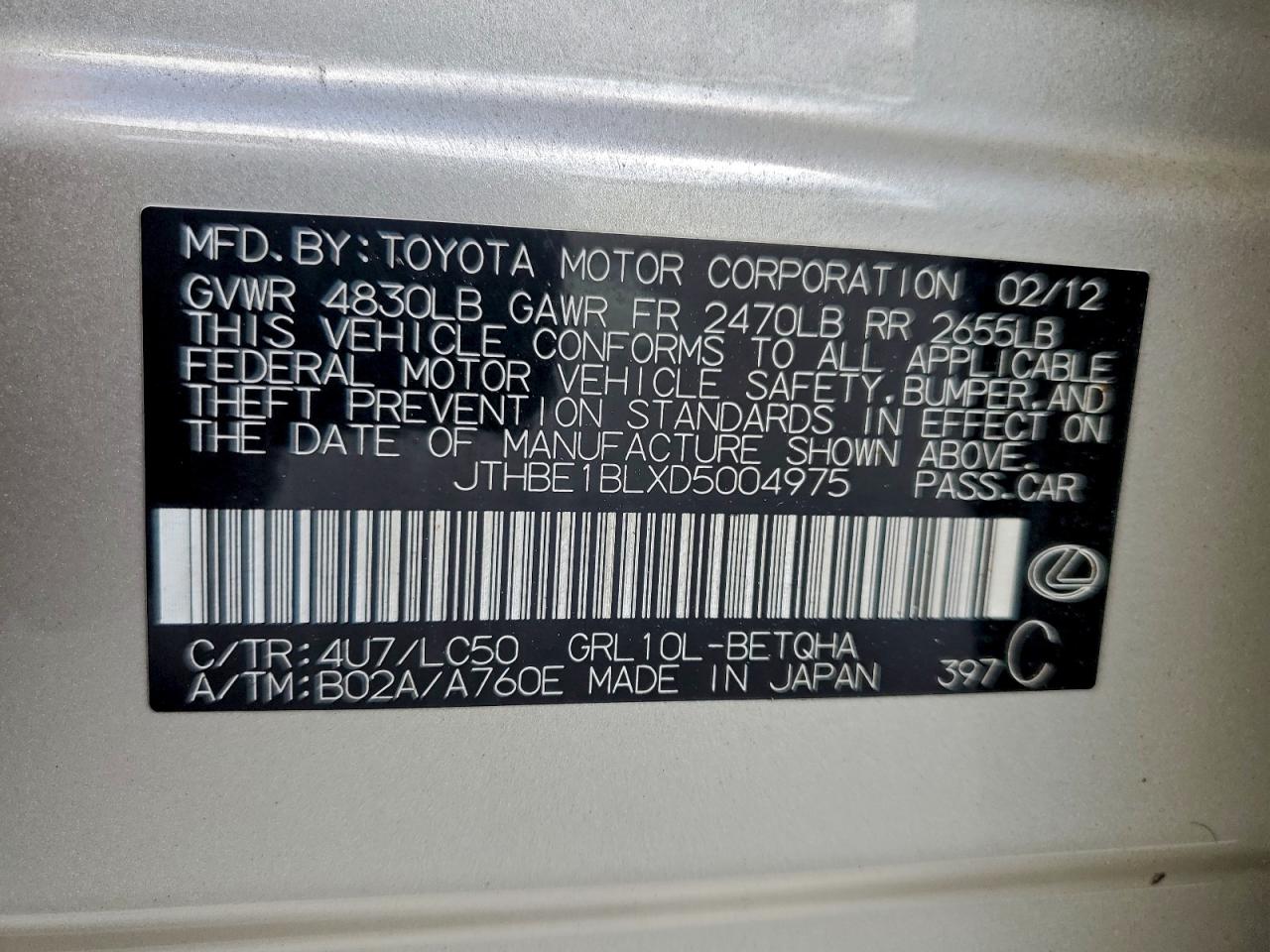 2013 LEXUS GS350