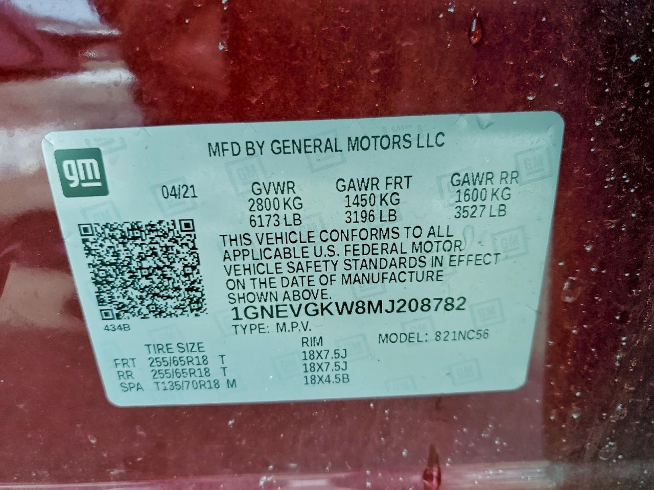 2021 CHEVROLET TRAVERSE